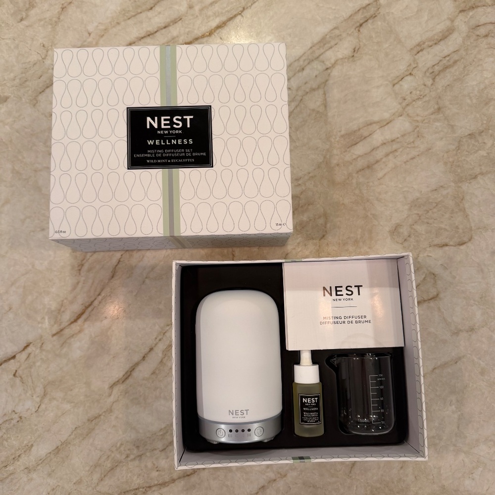 NEST Fragrances Wellness Misting Diffuser Set Wild Mint & Eucalyptus - Picture 2 of 6